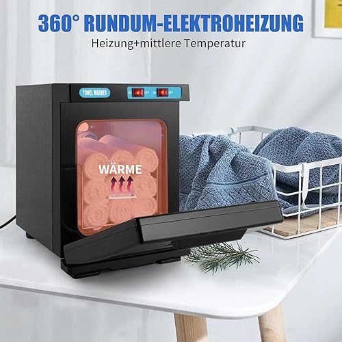 Stérilisateur à air chaud de 5 l, stérilisateur antivirus haute température 50-60 °C, chauffe-serviette, serviette Hot Cabinet avec lampe UV, fonction de chauffage à 360 °, stérilisation (noir) - Nail Gallerys