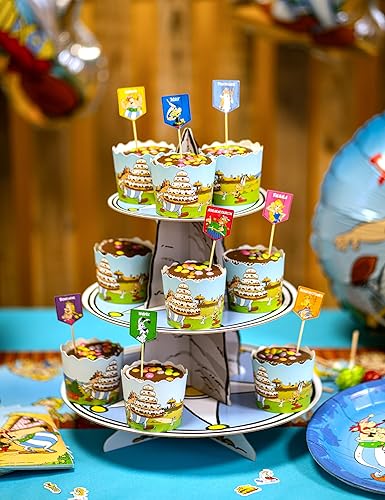 Chaks 13831-AX, Set de 12 Moules à Cupcake Astérix ® 7,5cm - Nail Gallerys