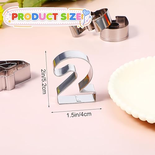 Lot de 9 emporte-pièces en forme de chiffres de 0 à 9 - En acier inoxydable - Pour décoration de gâteau - Nail Gallerys