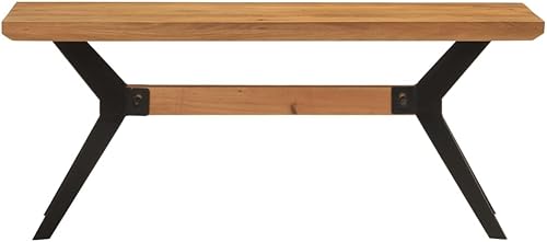 Tidyard Banc de Salle à Manger 110x40x46 cm Bois Massif Acacia et Acier Banc de Salle à Manger pour Cuisine, Banquette d'entrée pour Cuisine, Salon, Chambre - Nail Gallerys