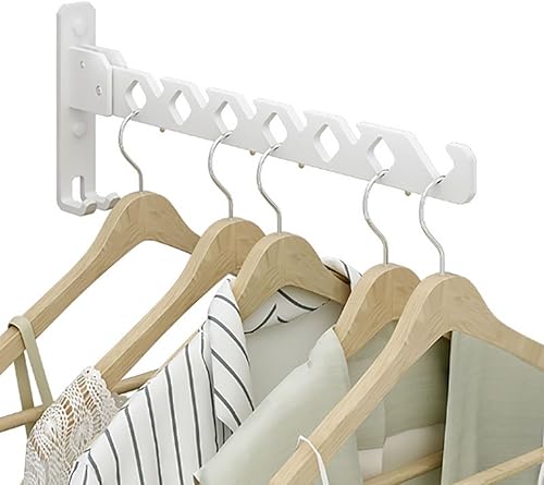 Baitang Cintre pliable, crochet à vêtements, cintre en alliage d'aluminium, crochet, cintre mural, utilisé pour accrocher des vêtements dans les balcons, les salles de bains, les couloirs(blanc) - Nail Gallerys