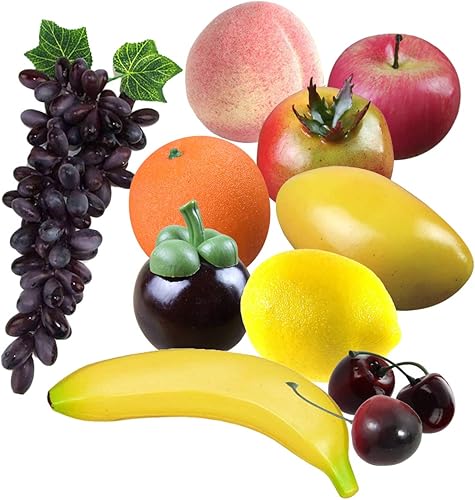 Lot de 12 Fruits artificiels en Plastique réalistes pour décoration (Bol Non Inclus) - Nail Gallerys