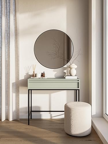 Selsey Evo - Table Console - 90 cm - avec tiroir et Cadre - Vert Sauge - Nail Gallerys