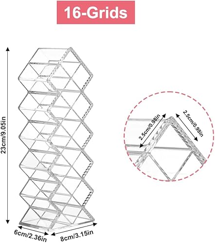 Rangement Rouge a Levre 16 Grilles, Transparente Organisateur de Rouge à Lèvres, Boîte Rangement Gloss, Rangement Rouge a Levre en Acrylique, Pour Conserver Les Rouges à Lèvres Et Les Gloss - Nail Gallerys