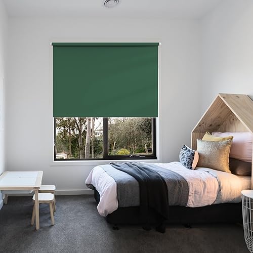 Rideau sans Perçage 50 x 90 cm, Opaque & Occultant, Stores Zébrés De Protection Solaire, Klemmfix sans perçage, pour s'adapter à n'importe Fenêtre, Vert Foncé - Nail Gallerys