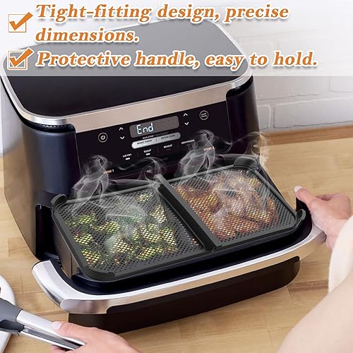 Grille Anti Projection pour Air Fryer Ninja 10,4 L AF500EU, Protection en en Silicone Réutilisable pour Friteuse à Air Chaud, Anti Eclaboussure pour Ninja Foodi Flex 10,4 L, Accessoires Moule Air Frye - Nail Gallerys