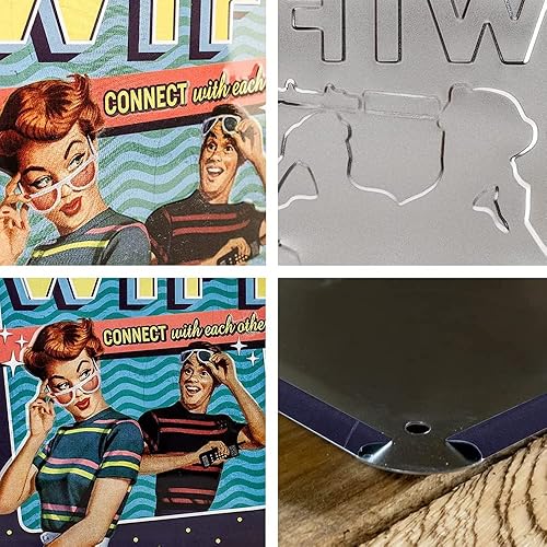 Nostalgic-Art Plaque Vintage, No WiFi – Idée de Cadeau pour nostalgiques, en métal, Design Retro pour la décoration, 15 x 20 cm - Nail Gallerys