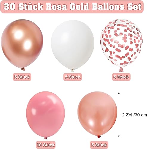KOBOKO Lot de 30 ballons rose doré rose - Nail Gallerys