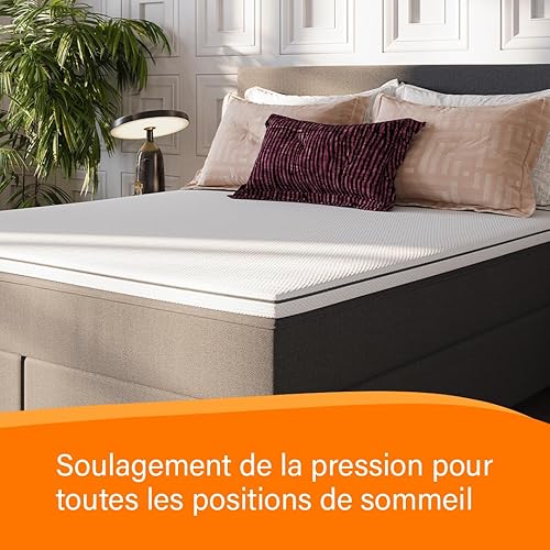 Emma Premium Surmatelas 140x190cm, 6cm D'épaisseur, Mousse HRX Réversible pour Un Confort Personnalisé, Respirant et Lavable avec Housse UltraDry - Nail Gallerys
