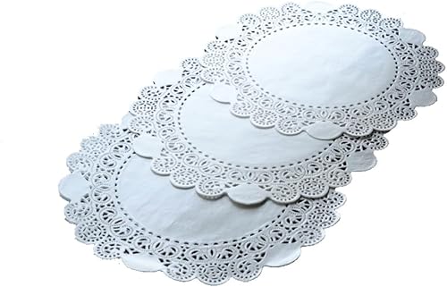 MAQA 100 pcs Napperons en papier dentelle pour décorations 25 cm, napperon rond en papier pour fêtes et mariages, Dentelle blanche décorative pour cérémonies et événements - Nail Gallerys