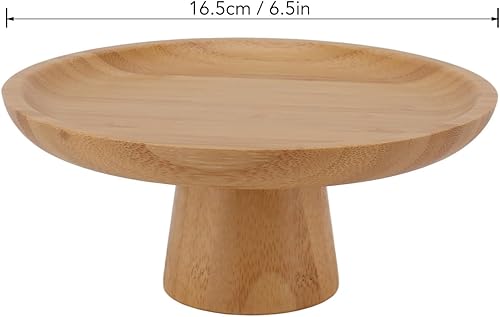 Grande Assiette à Fruits, Support à Gâteau Rond en Bois Massif, Plateau de Base Haut pour Cupcakes et Desserts de Style Rustique, pour Mariages, Fêtes D'anniversaire (Couleur - Nail Gallerys