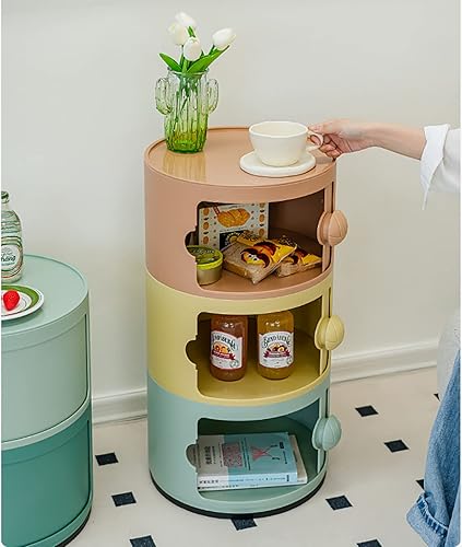 TPARIS Adorable Table De Chevet Ronde|Décor D'intérieur Moderne Table De Nuit Créative Table d'Appoint|Multifonctionnel Mode Petits Espaces Meubles,5 Niveaux-108cm(42,5in),Multicolore - Nail Gallerys