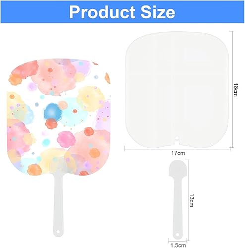 24 Pièces Éventails à Sublimer Blancs avec Poignées Amovibles - Double Face pour Personnalisation - Cadeaux Mariage, Église, Graduation - Taille 17x18 cm - Matériau Pet Résistant - Nail Gallerys