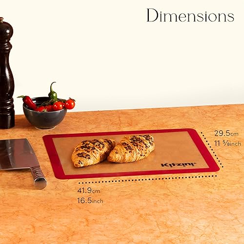 Lot de 2 Tapis de Cuisson en Silicone Sans BPA, 41x29 cm - Tapis Antiadhérent, Feuilles Professionnelles Réutilisables pour Four et Micro-Onde - Biscuits, Macarons, Pain - Jusqu'à 3000 Utilisations - Nail Gallerys