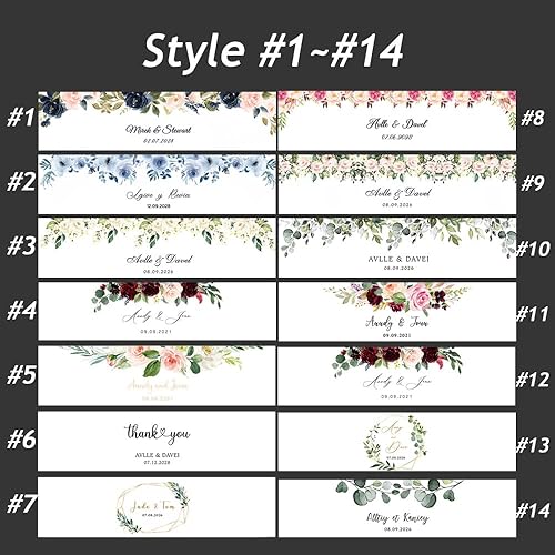 50Pcs/100Pcs Étiquette Personnalisée De Bouteille D'Eau De Mariage, Étiquettes Personnalisées Imperméables De Nom Et De Date De Mariage Pour La Douche Nuptiale, Étiquette De Bouteille D'Eau Pot - Nail Gallerys