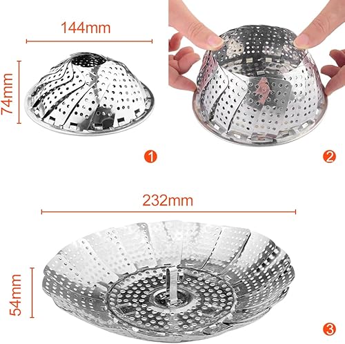 Gvolatee Panier à Vapeur de légumes, Pliable Panier Vapeur pour Légumes avec 4 Pieds en Acier INOX pour Cuire Légumes et Aliments ou Panier de Fruits - Nail Gallerys