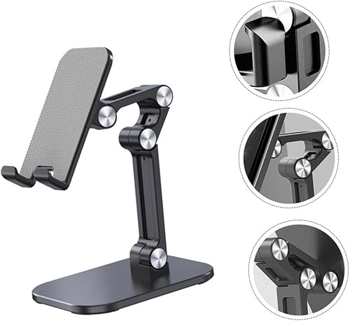 Mikinona 1Pièce Support Téléphone Pliable pour Bureau Support de Tablette Mobile Pratique et Stable Compatible avec Smartphones Noir - Nail Gallerys