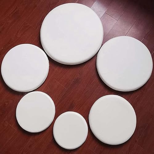 YURO Coussin rond en mousse haute densité 45D blanc 3 cm/5 cm/8 cm/10 cm d'épaisseur, 30 cm-60 cm de diamètre, personnalisable, intérieur/extérieur, coussin de meubles - Nail Gallerys