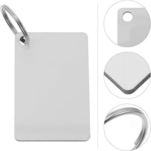 EXCEART 20 Pièces Porte-clés De Transfert De Chaleur Ébauches De Porte-clés De Sublimation Blanc Porte- Clés Pour Vinyle Unfinished Bois Porte- Clés Plaque D'identification Mdf Carré - Nail Gallerys