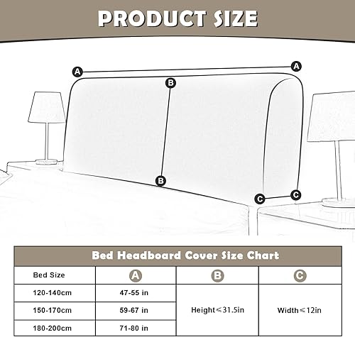 Jaotto Housses de Tête de Lit Extensible Couverture de Tête de Lit Rembourrée Lavable Antipoussière Spandex Housse de Protection pour Lits Simples Doubles King Size(150-170cm,Pissenlit) - Nail Gallerys