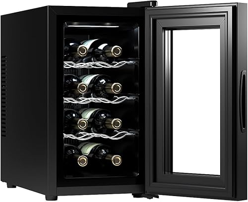 Cecotec Cave à vin 8 bouteilles Bolero Grandsommelier 830 coolcrystal, Refroidissement thermoélectrique, Température réglable entre 8 et 18°C, Commande tactile et affichage, Gaz non nocif. - Nail Gallerys