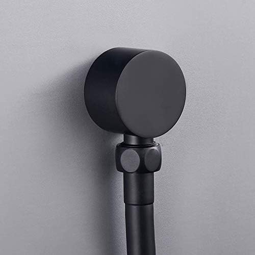 CosyCaya Coude d'alimentation Murale, Accessoires de connecteur de Tuyau de Douche à Mural Rond en Laiton, Sortie d'eau G1 / 2 Pouces pour Douche - Noir - Nail Gallerys