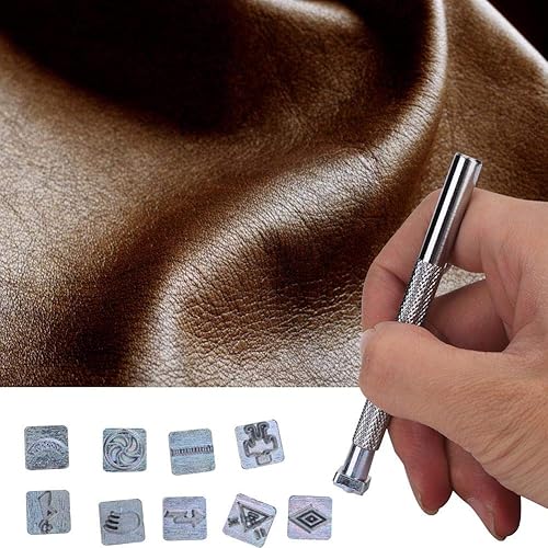 42Pcs Timbres Set Zinc Différents Symboles Modèle Artisanat En Cuir Accessoires avec 1Pc Poignée Outil - Nail Gallerys