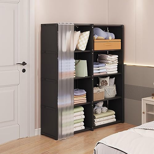 Armoire de garde-robe 1 pièce pour petites pièces - Organisateur de vêtements, armoire portable | Étagère de rangement anti-poussière pour armoire à vêtements, organisateur de cintre pour vêtements - Nail Gallerys