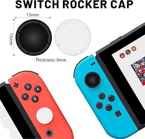 ZEPIQOR Lot de 10 Capuchons de Joystick de Rechange, Caps Joystick, Capuchon de Stick Analogique pour Manette Switch, Switch Lite et Switch OLED - 6 Noir 4 Blanc - Nail Gallerys