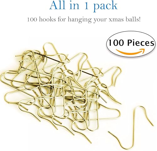 Crochet Boule Noel - Crochets Double Arbre de Noël pour Décorations Arbres. Or, 100 Pièces - Nail Gallerys