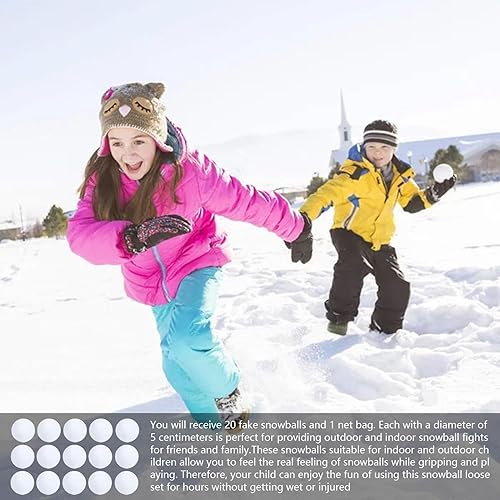 Moxeupon Lot de 20 boules de neige artificielles blanches, boules de neige artificielles réalistes à l'intérieur, boules de neige blanches pour travaux manuels, boules de neige douces pour décoration - Nail Gallerys