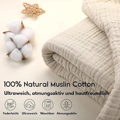 Donubiiu Montivo Couverture d'été en mousseline 100 % coton naturel et douce pour adulte, couverture de canapé, sable, Queen (150 x 200 cm) - Nail Gallerys