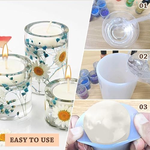 yotutun 3 Pièces Moules à Bougies en Silicone pour Fabrication de Bougies Piliers, Moules Cylindriques à Bougies en Silicone Moules en Résine DIY Artisanat Moule pour Bougeoir Bougies Parfumées - Nail Gallerys