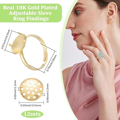 Beebeecraf 12 ensemble de Bagues Vierges Réglables en Laiton - Nail Gallerys