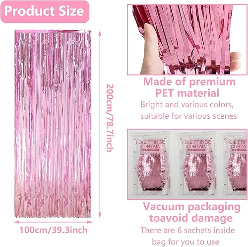 Lot de 6 rideaux en guirlandes scintillantes de 1 m x 2 m - Rideau de fête à paillettes - Fond en film à franges - Décoration d'anniversaire de mariage - Festivals - Décoration de scène (argenté) - Nail Gallerys