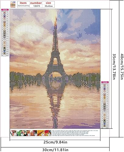 DCIDBEI 30x40CM 4 pièces Kit Peinture Diamant Ronde,Diamond Painting 5D plage Paysage Voyage pour adultes Château Baroque Cadeau Anniversaire Fête Mariage décoration murale-Architecture du Monde - Nail Gallerys