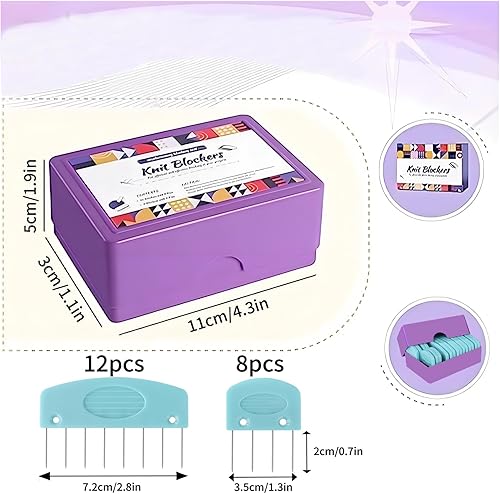 Jiavlyx 20 Pièces Peignes De Blocage en Tricot, Épingles De Blocage De Tricot, Réutilisable Knit Blocking Combs, Knit Blockers, Facile À Utiliser,pour Projets De Couture, De Tricot Et De Crochet - Nail Gallerys