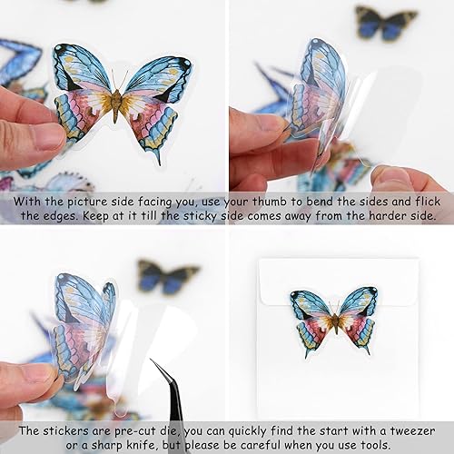 Lot d'autocollants de fleurs, NogaMoga 240PCS Stickers Décoratifs Transparents pour Animaux de Compagnie, 6 Thèmes de la Nature Autocollants de Plantes pour Scrapbooking, Arts, Bullet Journal, Cahier - Nail Gallerys