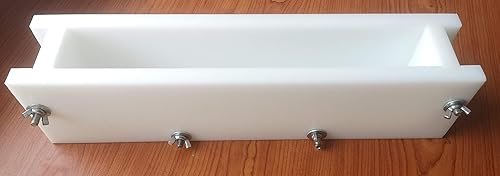 Biolousa Moule a Savon Professionnel en PEHD 500 pour 1 barre (5,5x8,5x39 cm) à Savon de +- 1820gr- pour découper 15 savonnettes (5,5 cm x 8,2 cm x 2,5 cm) de 100gr après la cure - Nail Gallerys