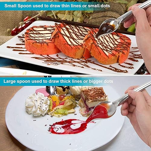 Ensemble de 2 pièces de cuillère à Filtre décorative en Acier Inoxydable en Forme de Crayon, cuillère décorative Ensemble cuillère à Dessin de Cuisine de précision - Nail Gallerys