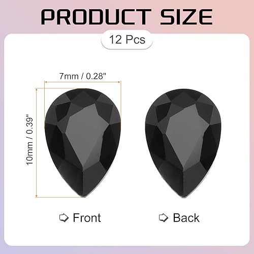 QUARKZMAN 12Pcs 7 x 10mm Gouttes de Verre en Forme de Larme de Strass à Dos Pointu Perles de Strass pour la Fabrication de Bijoux Décorations de Cristal de Costume Artisanat, Blanc - Nail Gallerys
