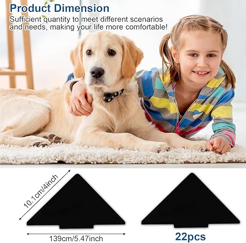 Lot de 22 tapis antidérapants noirs pour tapis, lavables et réutilisables, patins antidérapants triangulaires pour sols en bois dur, tapis et tapis - Nail Gallerys