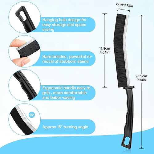 3 pièces Brosse de Nettoyage des Interstices, Brosse pour Rainure avec Poignée,Multifonctionnelle Brosse Nettoyage Salle de Bain, Brosse Joint Carrelage pour Fenetre, Salle de Bain, Toilettes, Cuisine - Nail Gallerys