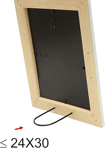 Deknudt Frames - Cadre photo en bois pour photo 20x30cm - blanc avec biseau bois clair - pour accrocher ou poser - pour affiches ou posters - S221H1 20x30 - Nail Gallerys