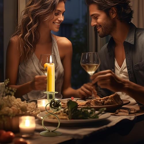 Bougeoir conique doré romantique, support de bougie pilier rétro pour table de chambre à coucher, cheminée - Nail Gallerys