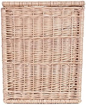 e-wicker24 Coffre de rangement en osier rectangulaire,Panier en osier, malle en osier, box en osier (52x40 H60, Avec doublure) - Nail Gallerys