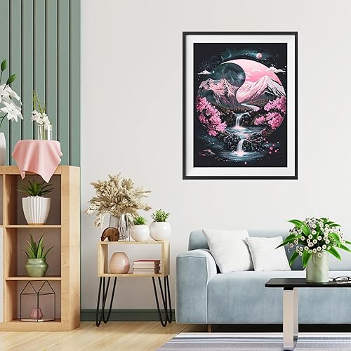 TOSTOG Diamond Painting Kit Adulte Débutant,Diamant Painting Images Ronde Diamond Peinture Diamant Adulte,Paysage 5D DIY Cristal Débutant Art Set pour Décoration Murale Maison 30x40cm - Nail Gallerys