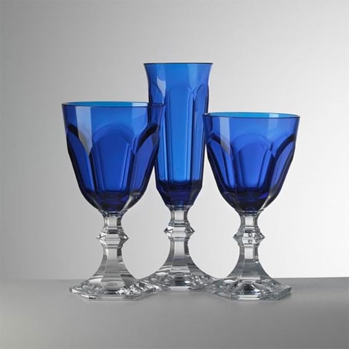 MARIO LUCA GIUSTI Lot de 6 verres à eau bleu polycarbonate. - Nail Gallerys