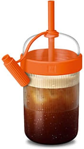 Nespresso Nomad Tumbler Mandarin 540 ml Tritan Silicone Polyéthylène Anti-fuite Isolation sous vide Moderne Transparent Réutilisable Cylindrique Voyage Boissons froides Gobelet - Nail Gallerys