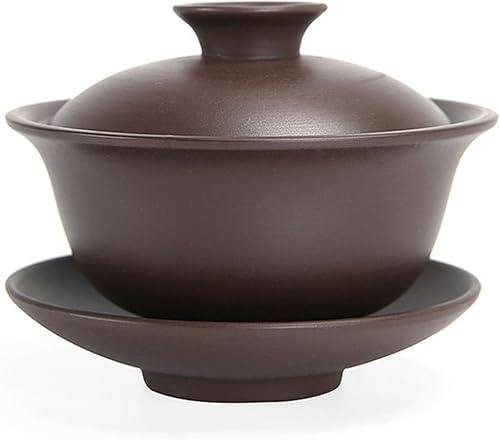 Comebachome Gaiwan Teacup 5oz Zisha Purple Clay Chinese Tea Tasse de thé 3.9x3.2 Bol à thé Kungfu avec Couvercle et Soucoupe Gaiwan Gaiwan Gaiwan Tasse de thé Chinois, Gaiwan - Nail Gallerys